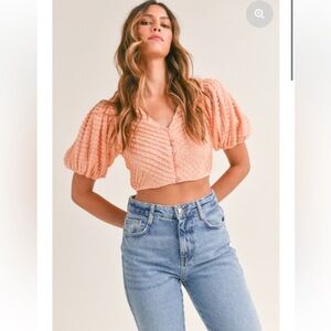 MARBLE Sunset Texture Cropped Top